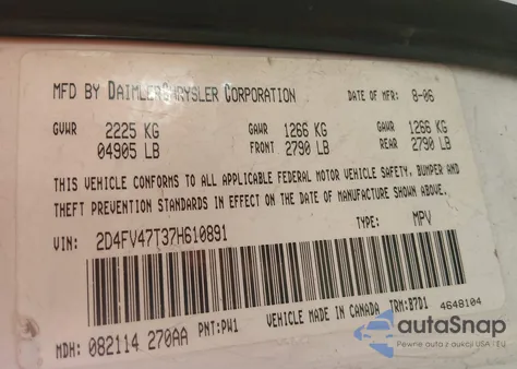 2007 Dodge Magnum z USA, uszkodzony, nr VIN 2D4FV47T37H610891